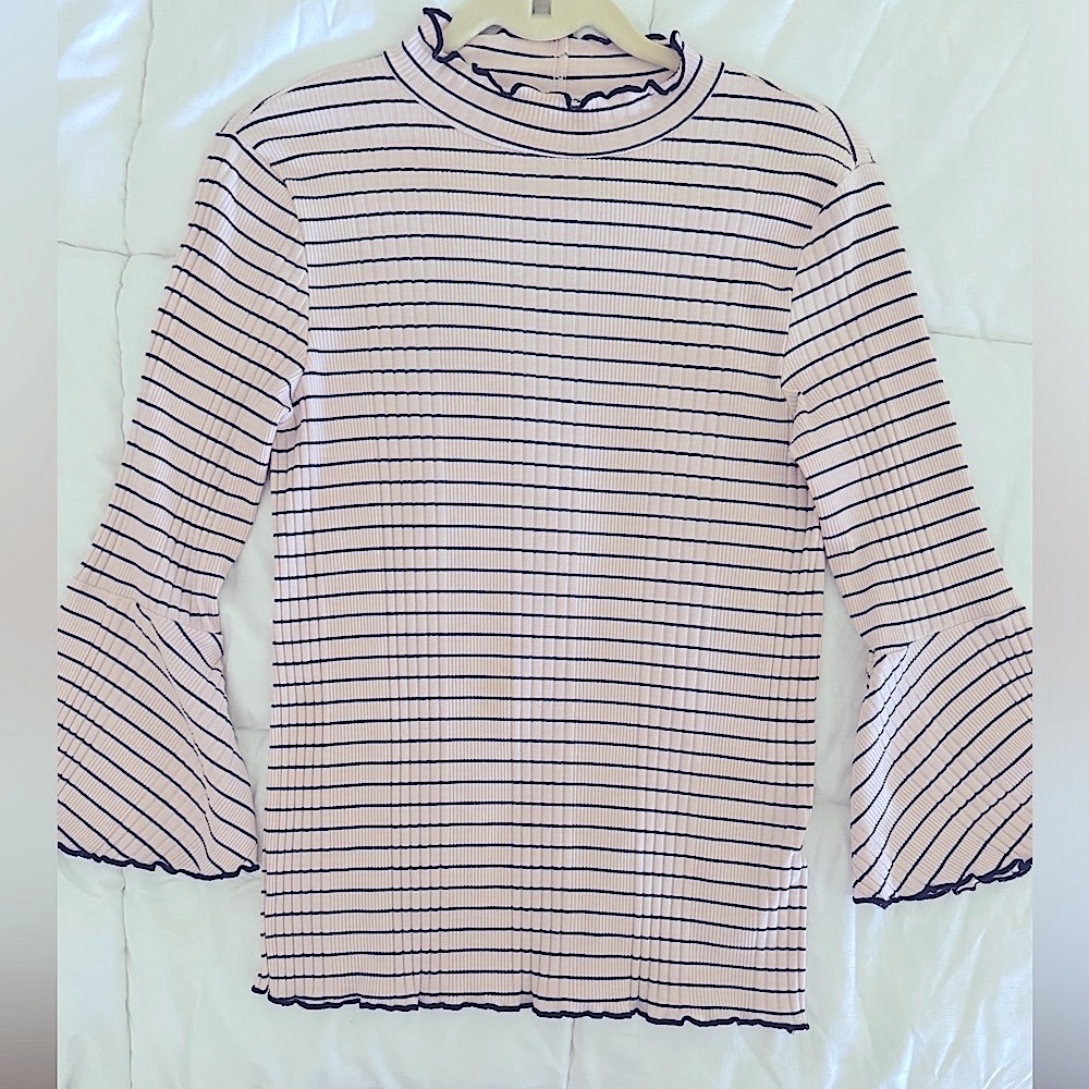 NWOT MICHAEL STARS light pink and black striped top
